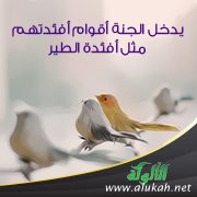 يدخل الجنة أقوام أفئدتهم مثل أفئدة الطير