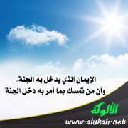الإيمان الذي يدخل به الجنة، وأن من تمسك بما أمر به دخل الجنة (3)