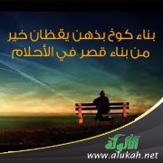 بناء كوخ بذهن يقظان خير من بناء قصر في الأحلام