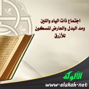 اجتماع ذات الياء واللين ومد البدل والعارض للسكون للأزرق